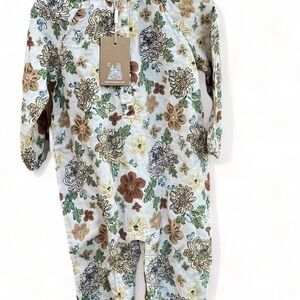 Angel Dear Floral Linen Romper NWT